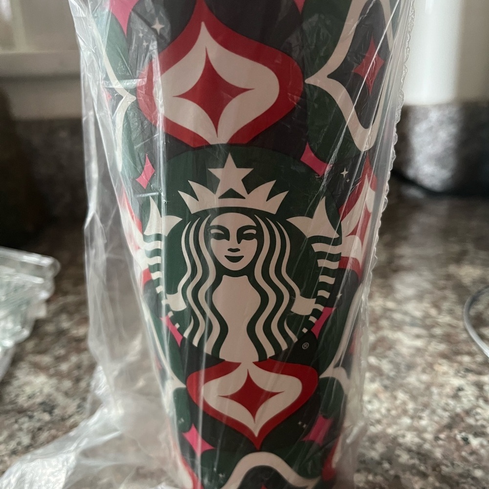 Starbucks Red and Green Tumbler with Iconic Logo